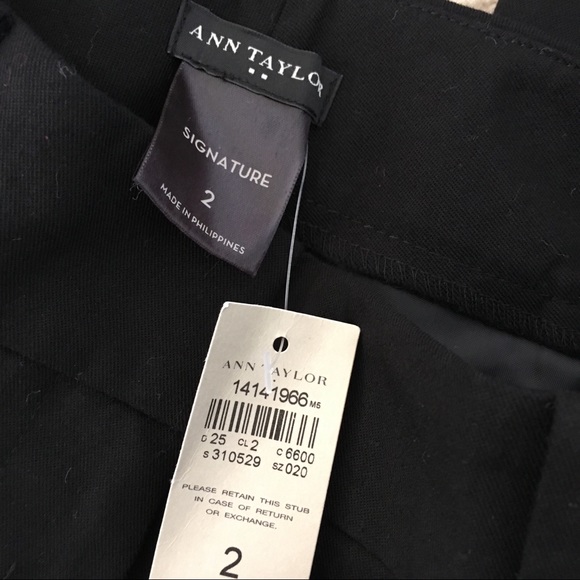 NWT ANN TAYLOR Black dress pants 2 straight leg - Picture 3 of 8